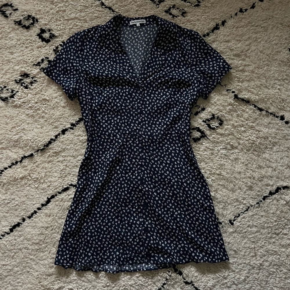 Reformation floral button-up dress NWOT
